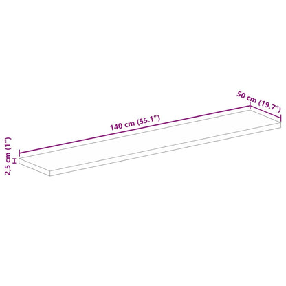 vidaXL Tischplatte 140x50x2,5 cm Rechteckig Massivholz Mango