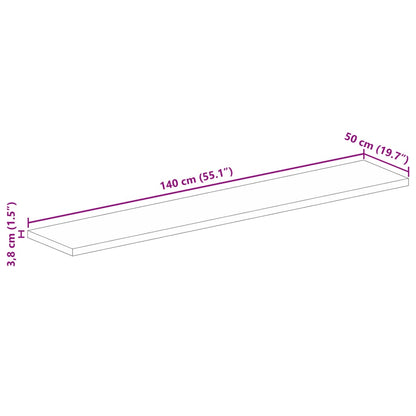 vidaXL Tischplatte 140x50x3,8 cm Rechteckig Massivholz Mango