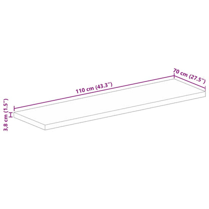 vidaXL Tischplatte 110x70x3,8 cm Rechteckig Massivholz Mango