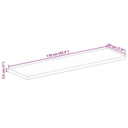 vidaXL Plateau de table 110x20x2,5 cm Rectangulaire Bois de manguier massif