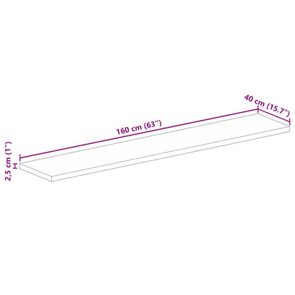 vidaXL Tischplatte 160x40x2,5 cm Rechteckig Massivholz Mango