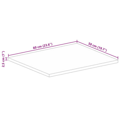 vidaXL Plateau de table 60x50x2,5 cm Rectangulaire Bois de manguier massif
