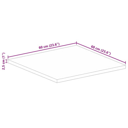 vidaXL Plateau de table 60x60x2,5 cm Carré Bois de manguier massif