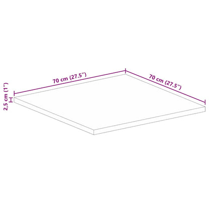 vidaXL Tischplatte 70x70x2,5 cm Quadratisch Massivholz Mango