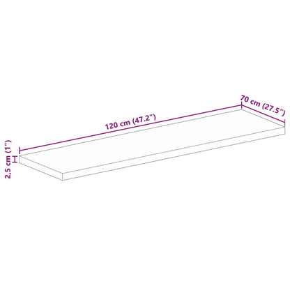 vidaXL Tischplatte 120x70x2,5 cm Rechteckig Massivholz Mango