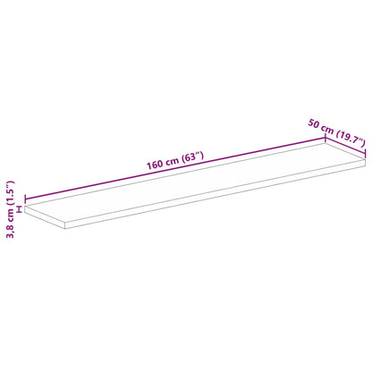 vidaXL Plateau de table 160x50x3,8 cm Rectangulaire Bois de manguier massif