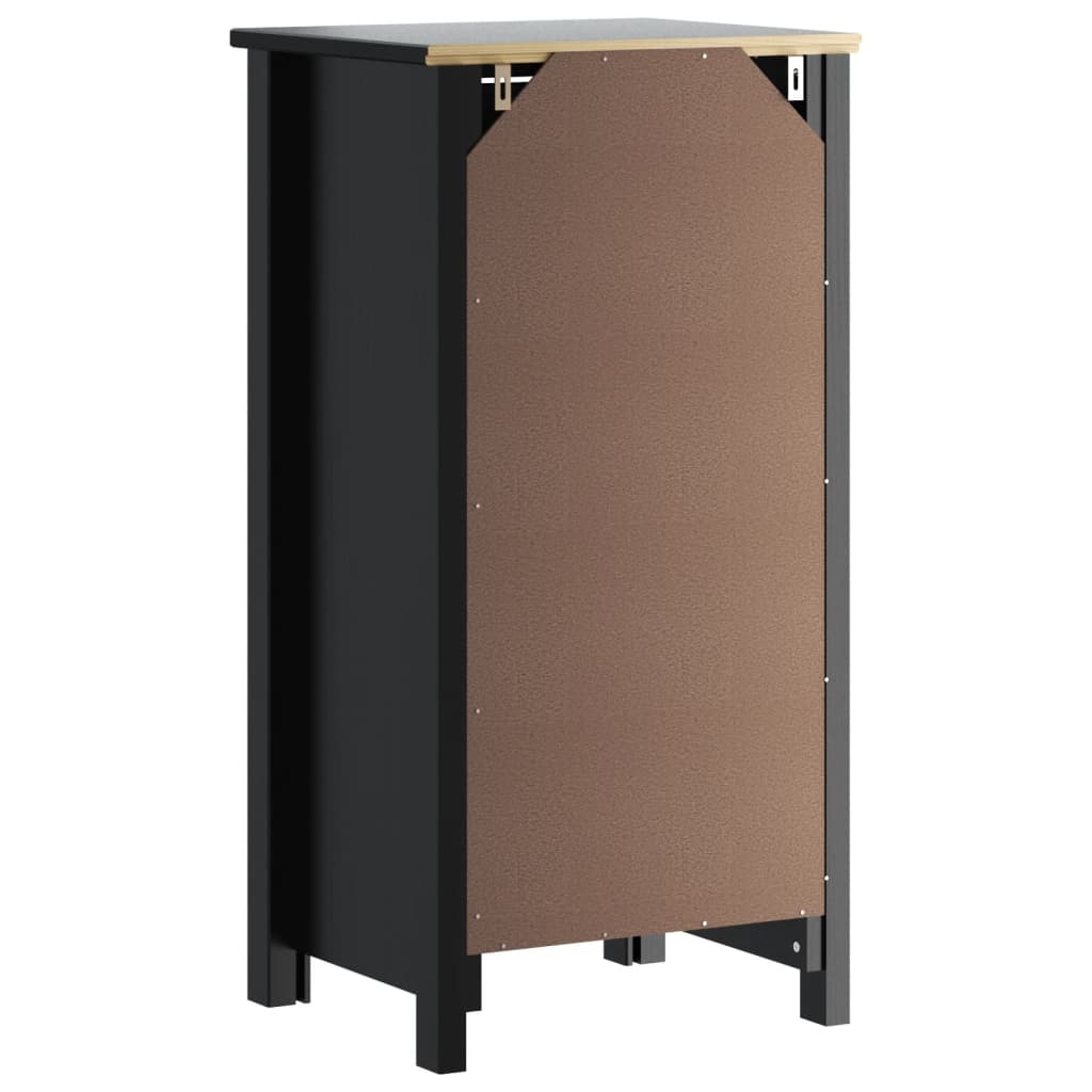 vidaXL Badschrank BERG Schwarz 40x34x80 cm Massivholz Kiefer