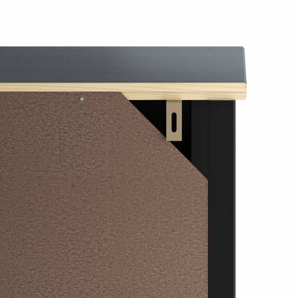 vidaXL Badschrank BERG Schwarz 40x34x80 cm Massivholz Kiefer