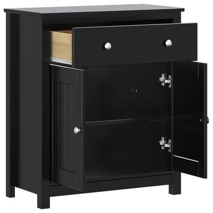 vidaXL Badschrank BERG Schwarz 69,5x34x80 cm Massivholz Kiefer