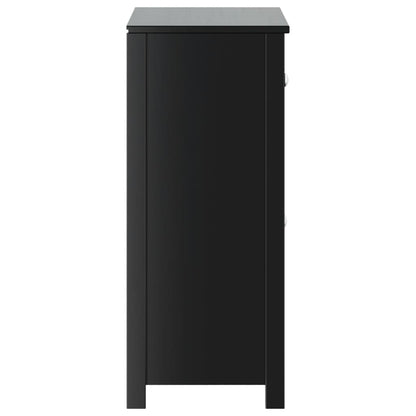 vidaXL Badschrank BERG Schwarz 69,5x34x80 cm Massivholz Kiefer