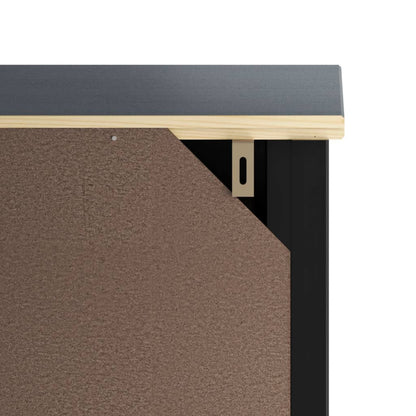 vidaXL Badschrank BERG Schwarz 69,5x34x80 cm Massivholz Kiefer