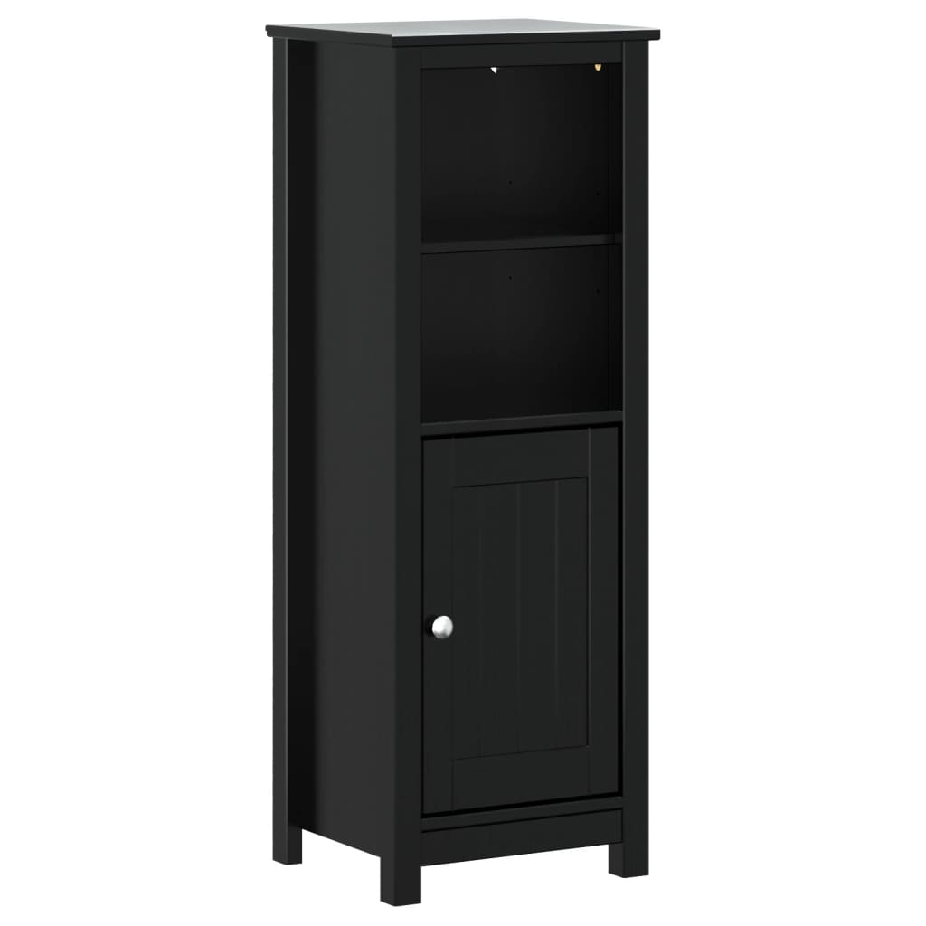 vidaXL Badschrank BERG Schwarz 40x34x110 cm Massivholz Kiefer