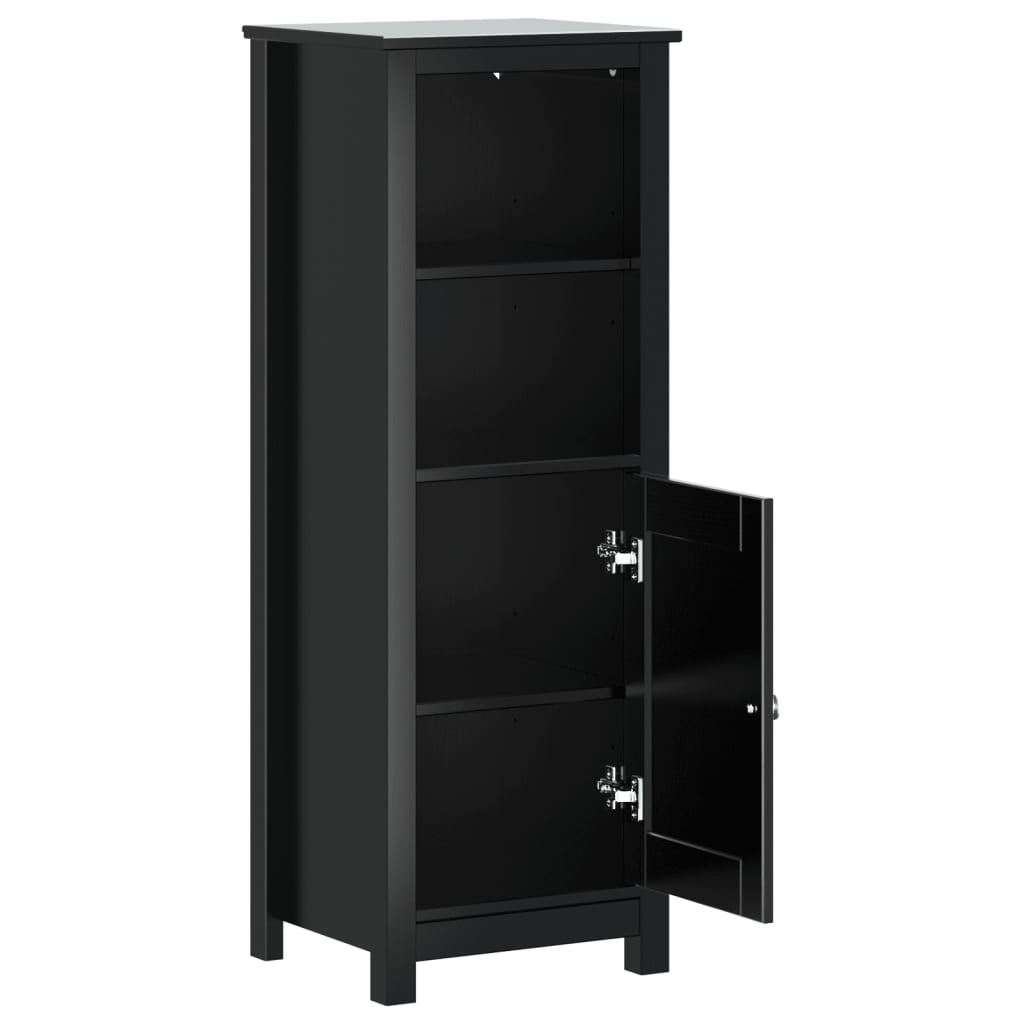vidaXL Badschrank BERG Schwarz 40x34x110 cm Massivholz Kiefer