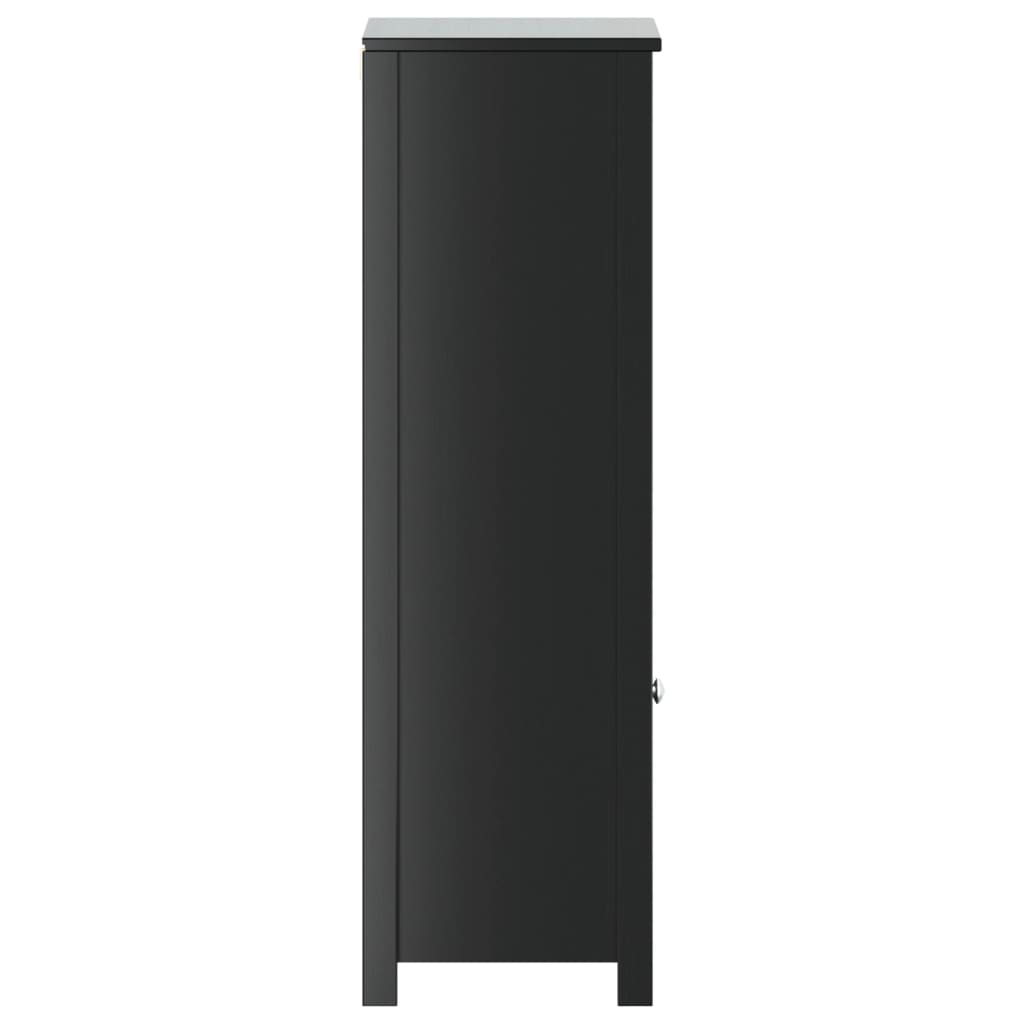 vidaXL Badschrank BERG Schwarz 40x34x110 cm Massivholz Kiefer