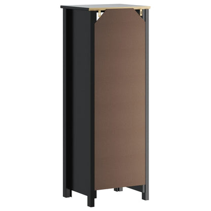 vidaXL Badschrank BERG Schwarz 40x34x110 cm Massivholz Kiefer