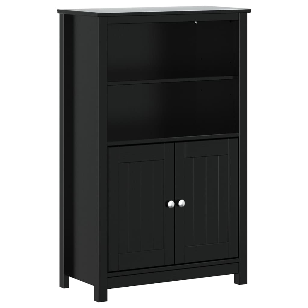 vidaXL Meuble de salle de bain BERG noir 69,5x34x110 cm bois de pin massif