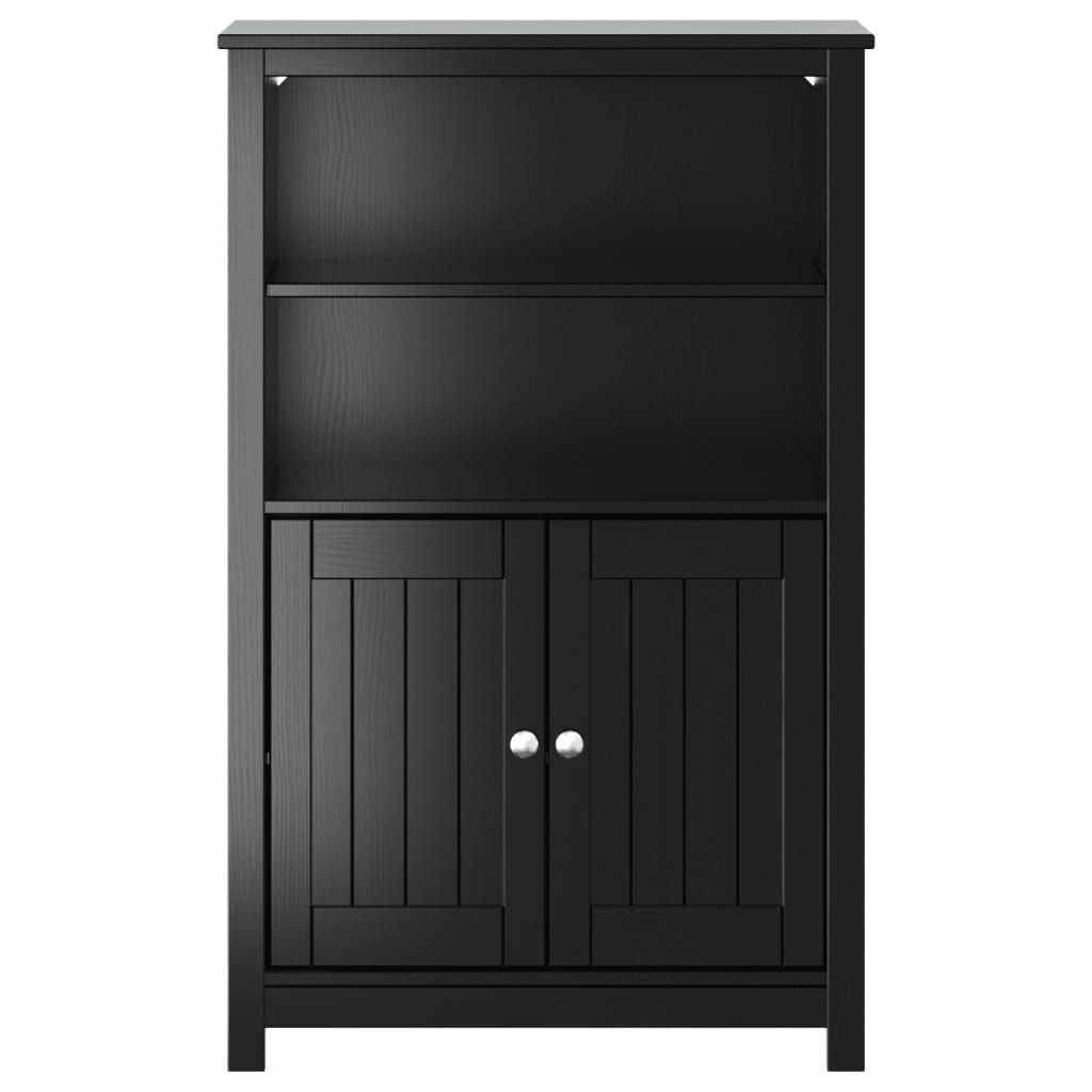 vidaXL Meuble de salle de bain BERG noir 69,5x34x110 cm bois de pin massif