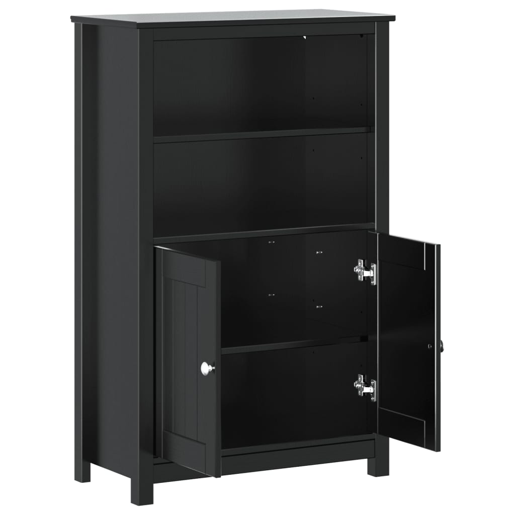 vidaXL Meuble de salle de bain BERG noir 69,5x34x110 cm bois de pin massif