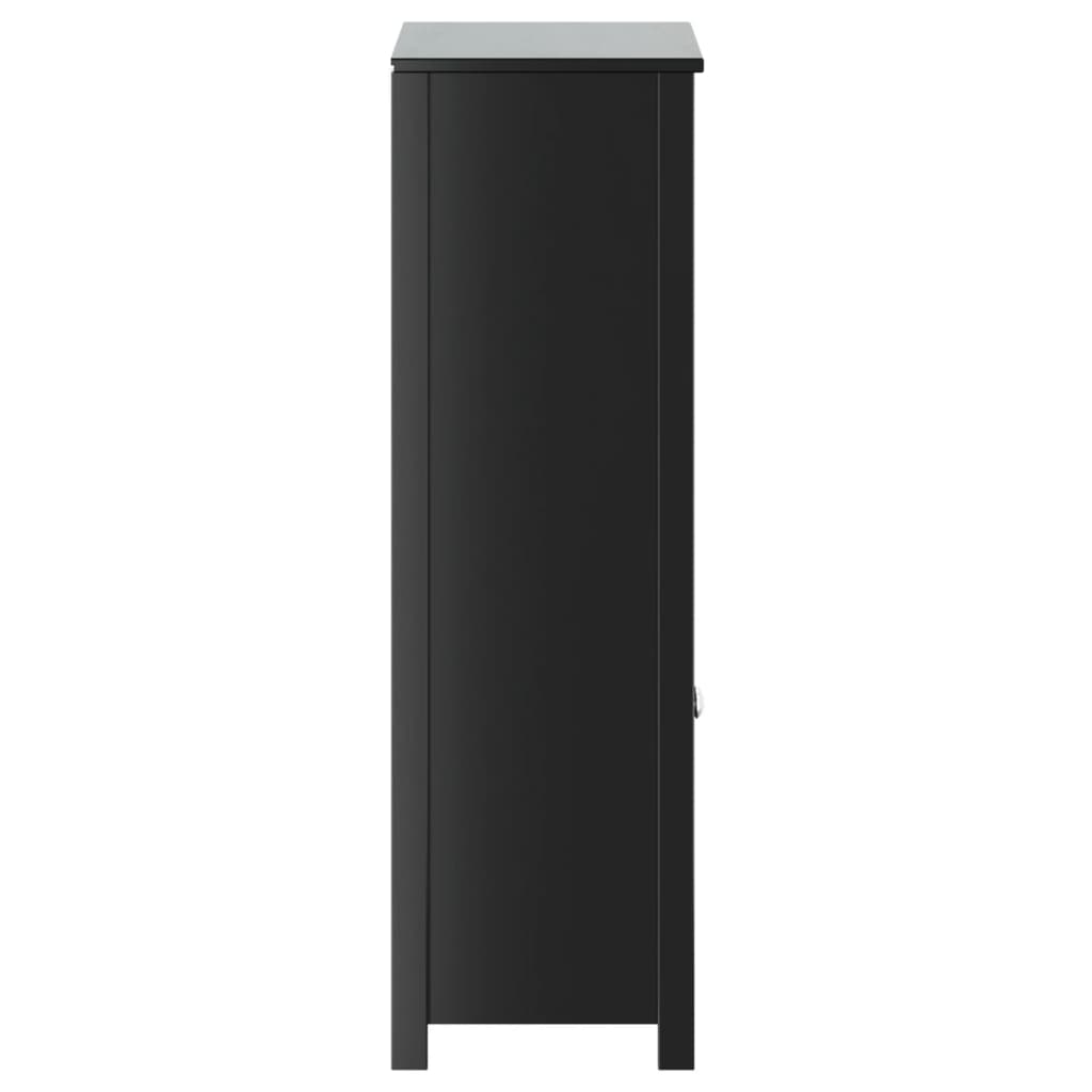 vidaXL Meuble de salle de bain BERG noir 69,5x34x110 cm bois de pin massif