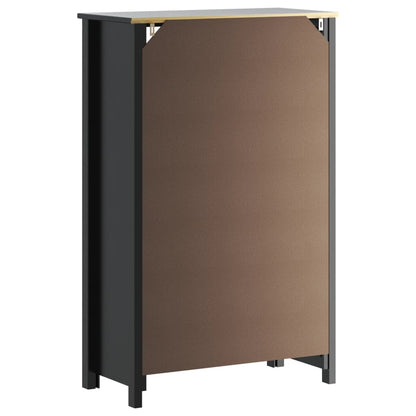 vidaXL Meuble de salle de bain BERG noir 69,5x34x110 cm bois de pin massif