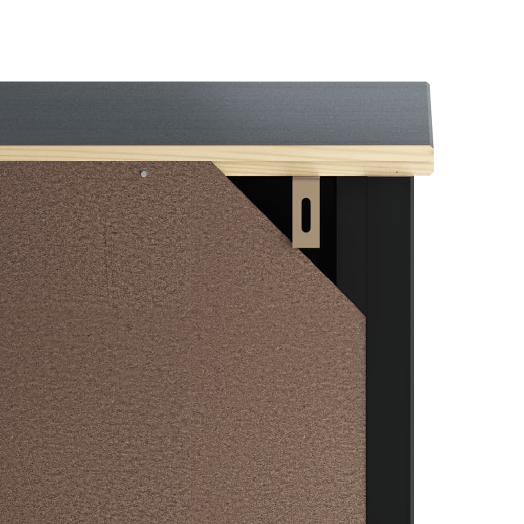 vidaXL Meuble de salle de bain BERG noir 69,5x34x110 cm bois de pin massif