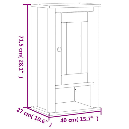 vidaXL Bad-Wandschrank BERG Schwarz 40x27x71,5 cm Massivholz Kiefer