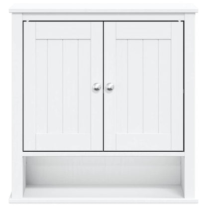 vidaXL Bad-Wandschrank BERG Weiß 69,5x27x71,5 cm Massivholz
