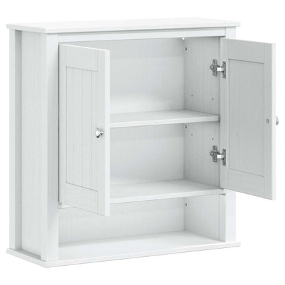 vidaXL Bad-Wandschrank BERG Weiß 69,5x27x71,5 cm Massivholz