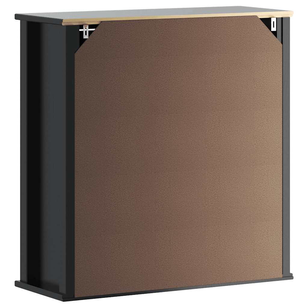 vidaXL Bad-Wandschrank BERG Schwarz 69,5x27x71,5 cm Massivholz