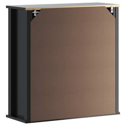 vidaXL Bad-Wandschrank BERG Schwarz 69,5x27x71,5 cm Massivholz