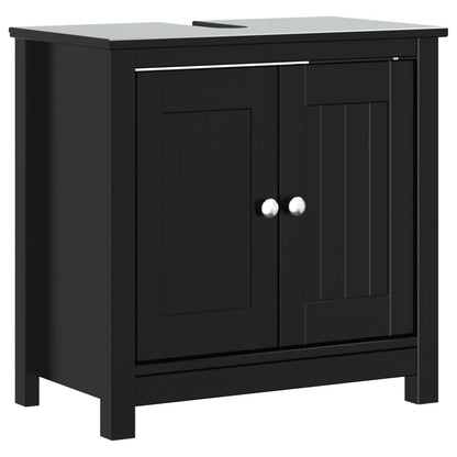 vidaXL Meuble sous-lavabo BERG Noir 60x34x59 cm Bois de pin