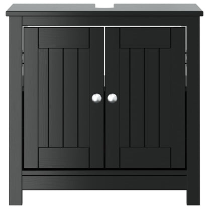 vidaXL Meuble sous-lavabo BERG Noir 60x34x59 cm Bois de pin
