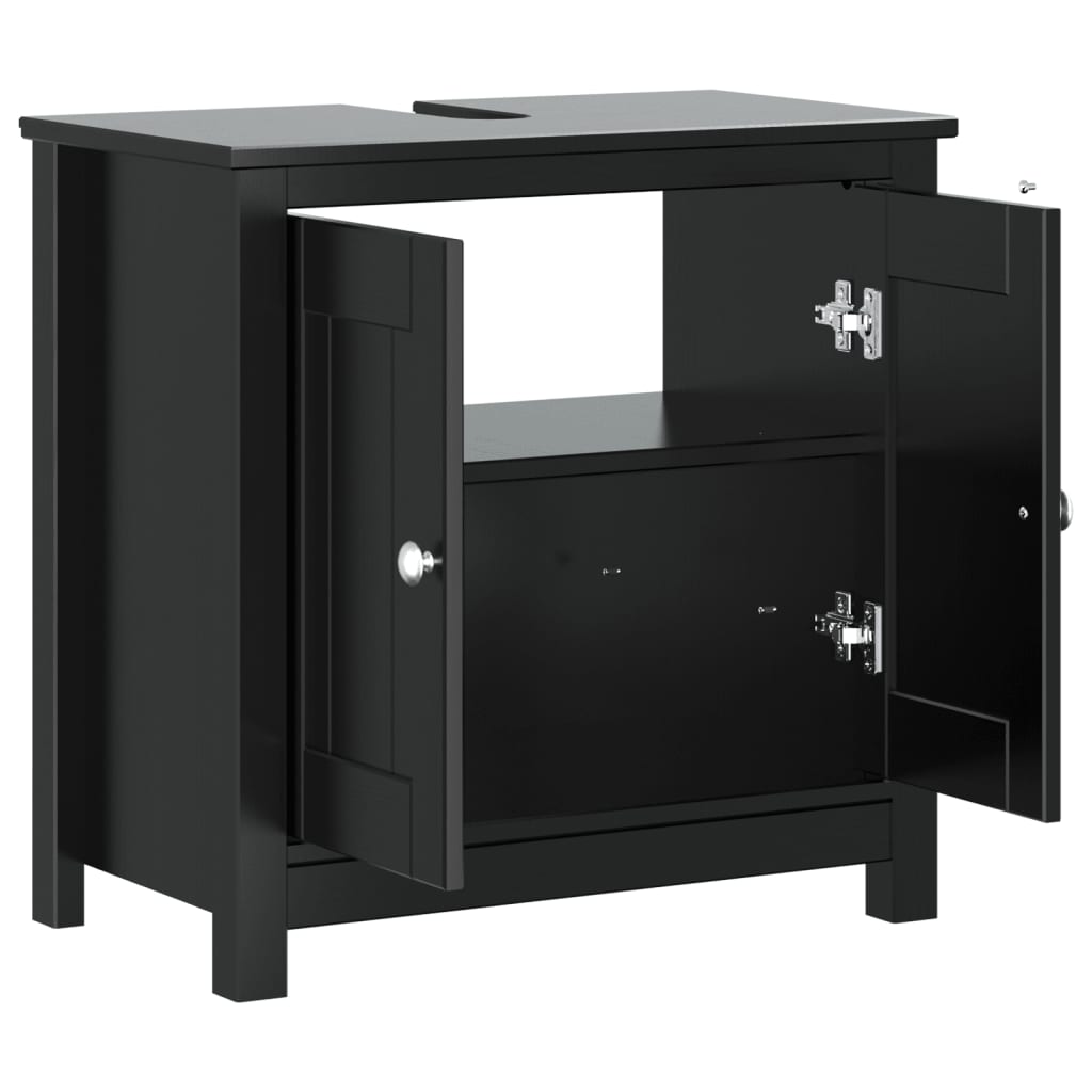 vidaXL Meuble sous-lavabo BERG Noir 60x34x59 cm Bois de pin