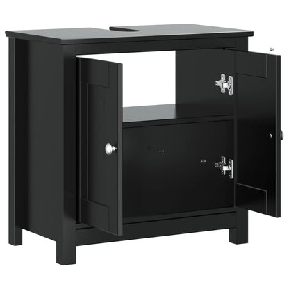 vidaXL Meuble sous-lavabo BERG Noir 60x34x59 cm Bois de pin