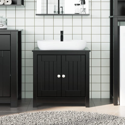 vidaXL Meuble sous-lavabo BERG Noir 60x34x59 cm Bois de pin