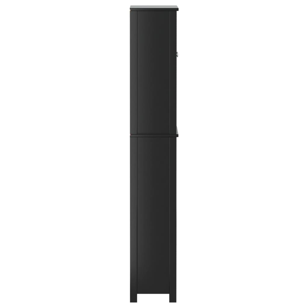 vidaXL Toilettenschrank BERG Schwarz 60x27x164,5 cm Massivholz