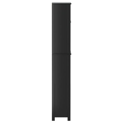 vidaXL Toilettenschrank BERG Schwarz 60x27x164,5 cm Massivholz
