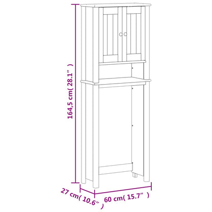 vidaXL Toilettenschrank BERG Schwarz 60x27x164,5 cm Massivholz