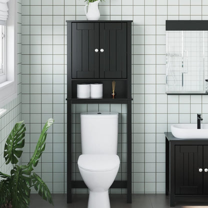 vidaXL Toilettenschrank BERG Schwarz 60x27x164,5 cm Massivholz