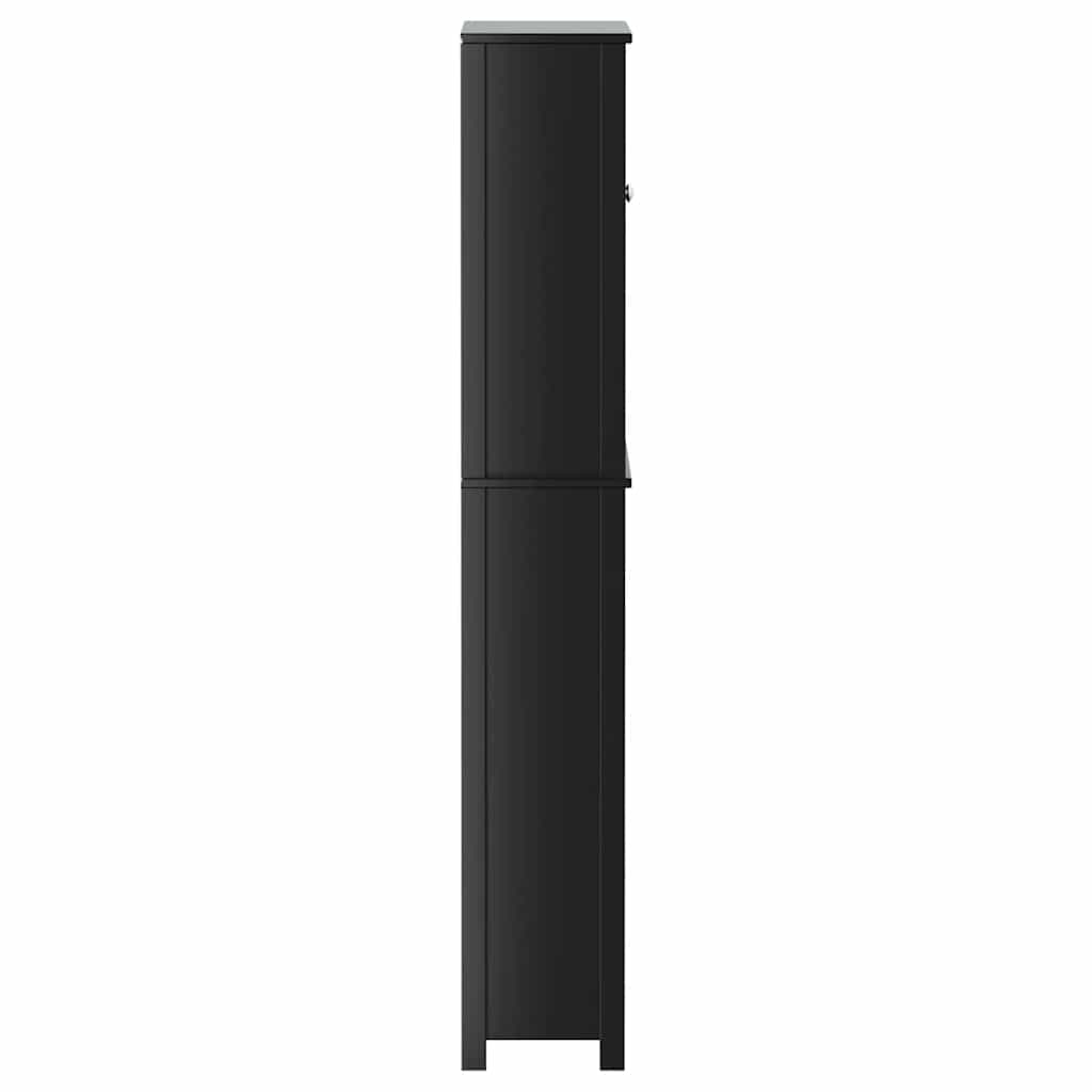 vidaXL Waschmaschinenschrank BERG Schwarz 76x27x164,5 cm Massivholz