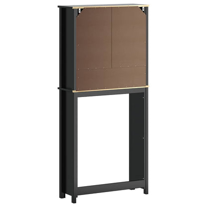 vidaXL Waschmaschinenschrank BERG Schwarz 76x27x164,5 cm Massivholz