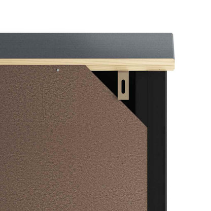 vidaXL Waschmaschinenschrank BERG Schwarz 76x27x164,5 cm Massivholz