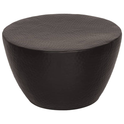 vidaXL Table basse aluminium martelé Ø 50x30 cm noir