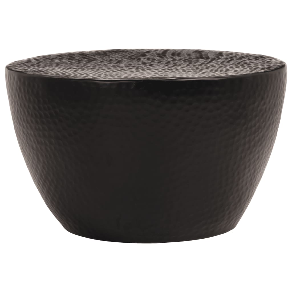vidaXL Table basse aluminium martelé Ø 50x30 cm noir