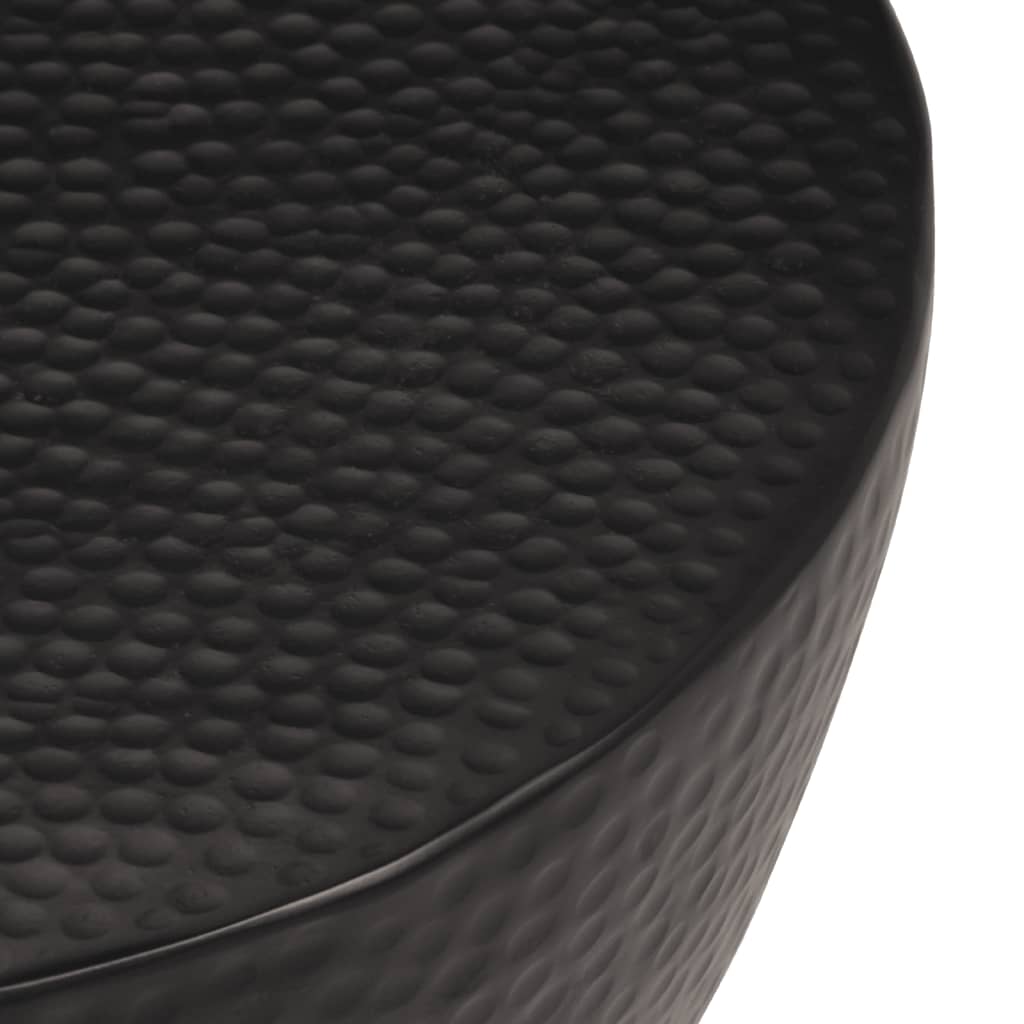 vidaXL Table basse aluminium martelé Ø 50x30 cm noir