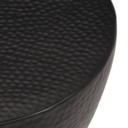 vidaXL Table basse aluminium martelé Ø 50x30 cm noir