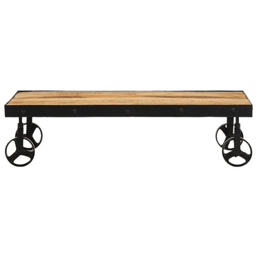vidaXL Couchtisch mit Rollen Massivholz Mango 100x55x26 cm