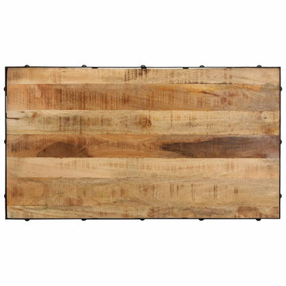 vidaXL Couchtisch mit Rollen Massivholz Mango 100x55x26 cm
