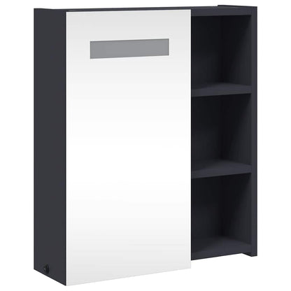 vidaXL Spiegelschrank mit LED-Beleuchtung Grau 45x13x52 cm