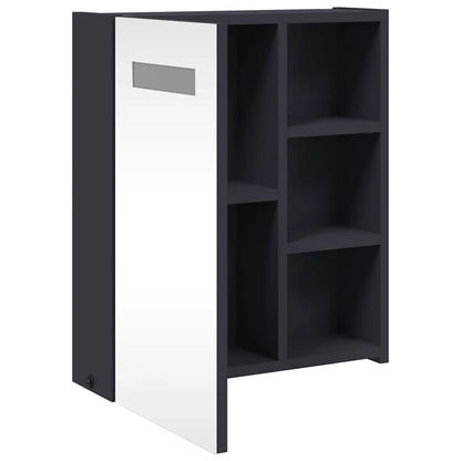 vidaXL Spiegelschrank mit LED-Beleuchtung Grau 45x13x52 cm
